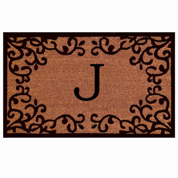 Calloway Mills Monogram Door Mat, Natural, Black, 18 in W x 30 in L 180021830J - main